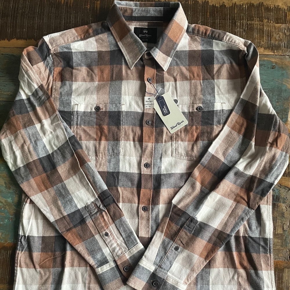 WINDRIVER Men's Stretch Regular Fit Flannel Shirt BNWT